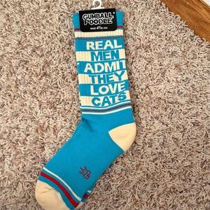 Blue and Cream Men's Socks